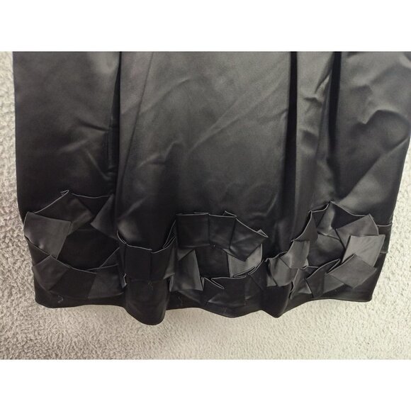 Cynthia Steffe Black Pleated Applique Sheath Dress 2 Shimmery Chic NEW $295 - Picture 3 of 10